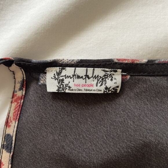 Intimately Free People Cascades Grey with Floral Print Slip Dress - Small - Picture 9 of 10